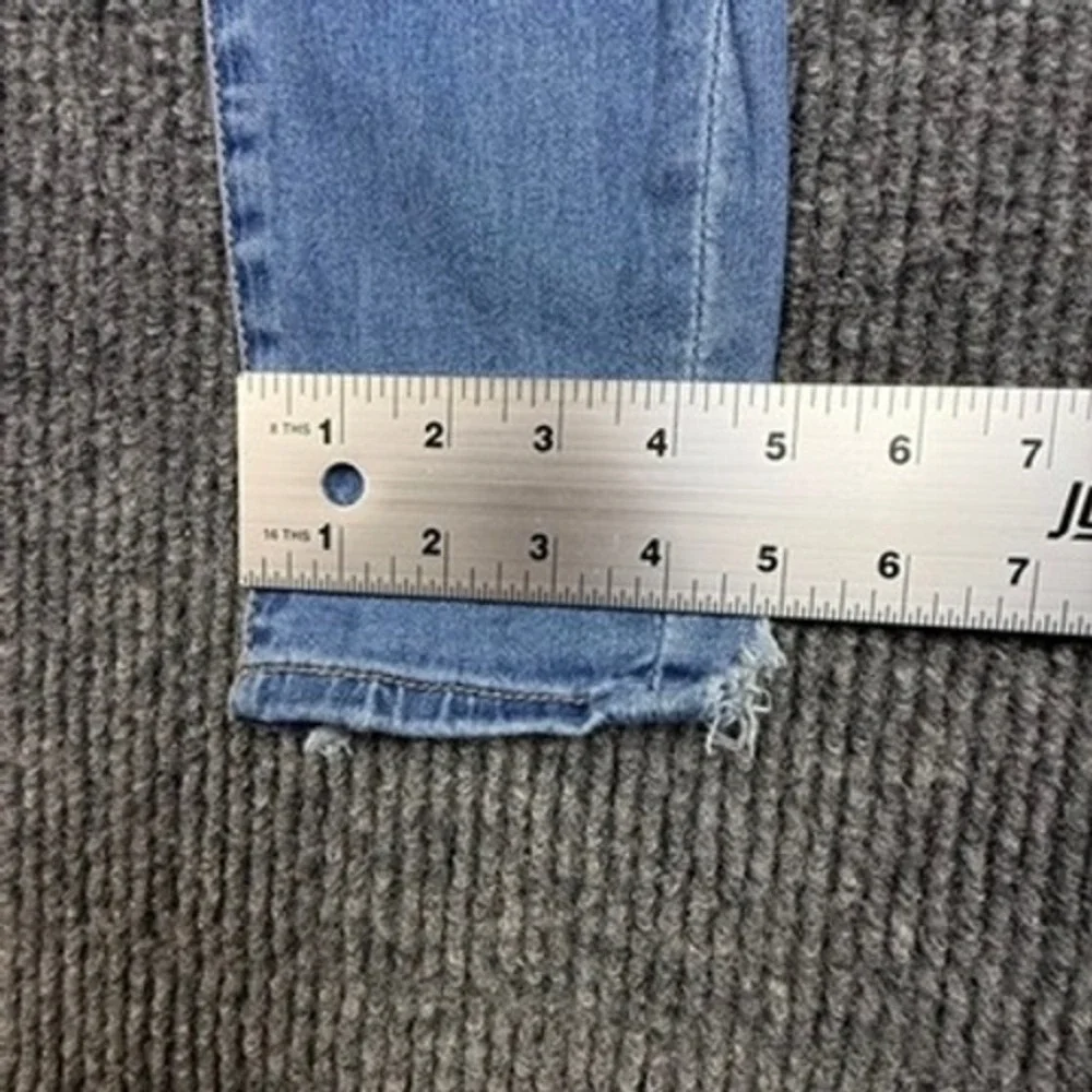 American Eagle Super Hi-Rise Jegging Womens 4 Blue Distressed Next Level Stretch